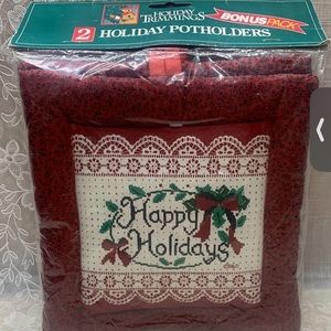 New Holiday Trimmings Holiday Christmas Potholder 2-pack bonus pack